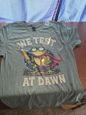 Graphic Frog 'We Test At Dawn' Crewneck Tee - Green